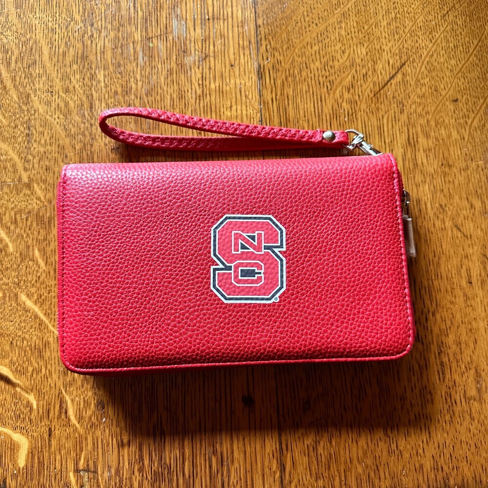 NC State Wolfpack Red Pebbled Wristlet Wallet - NEW